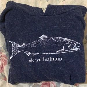 blue ak wild salmon hoodie